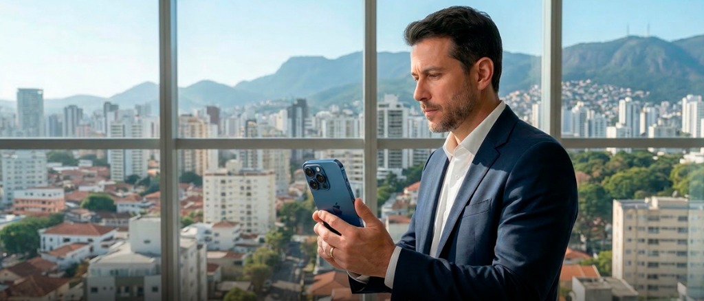 Empresário analisando o gargalo entre marketing, landing page, WhatsApp e vendas